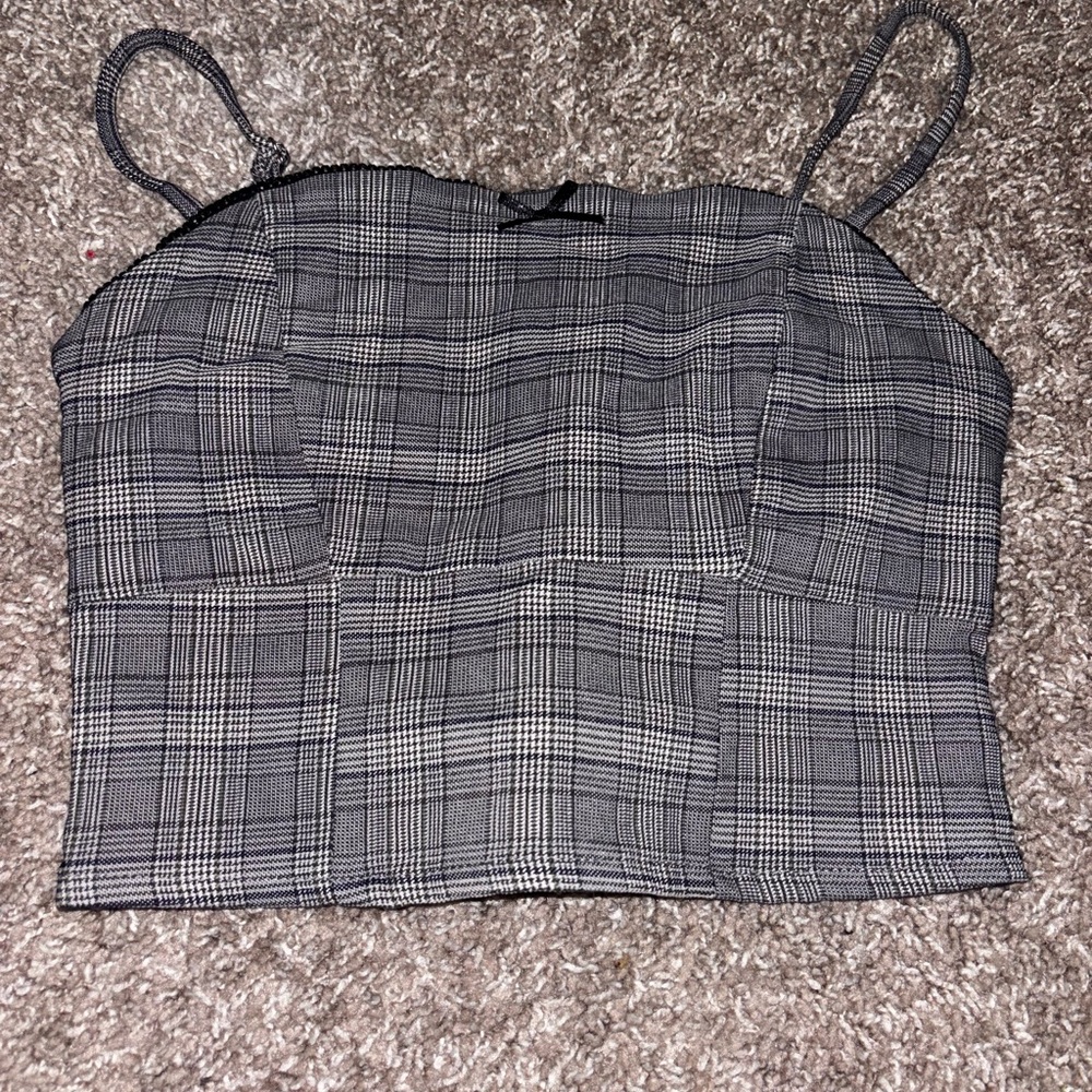 Target Black and White Fitted Crop Camisole